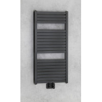 Aqualine TONDI otopné těleso rovné 450x970 mm, středové připojení, černá mat DT456T