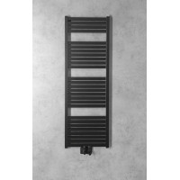 Aqualine TONDI otopné těleso rovné 450x1330 mm, středové připojení, černá mat DT476T