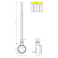 Sapho MOA topná tyč s termostatem, 400 W, chrom MOA-C-400