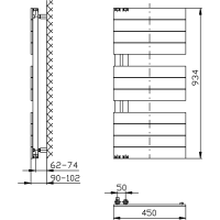 Aqualine MILI otopné těleso 450x934 mm, bílá DC600T