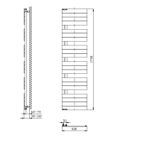 Aqualine MILI otopné těleso 600x1798 mm, bílá DC650T