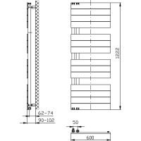 Aqualine MILI otopné těleso 600x1222 mm, bílá DC620T