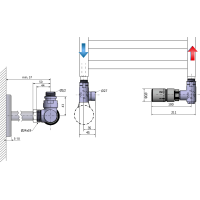 Sapho CORNER COMBI připojovací sada ventilů termostatická, pravé provedení, černá mat CP3022BS