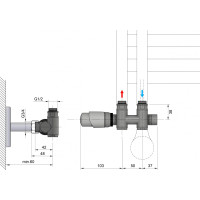 Bruckner WICHER COMBI připojovací sada termostatická pro středové připojení 50mm, bílá 600.331.4