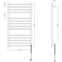 Sapho REDONDO elektrický sušák ručníků s časovačem, kulatý, 630x1160 mm, 130 W, černá ER230BT