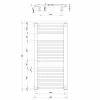 Aqualine ORBIT otopné těleso s bočním připojením 600x960 mm, bílá ILO96T