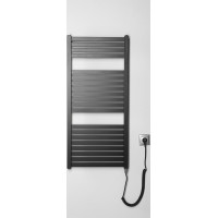 Aqualine TONDI-E elektrické otopné těleso rovné 450x970 mm, 300 W, černá mat DE456T