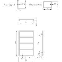 Sapho DENALI otopné těleso 550x904 mm, stříbrná strukturální DN609SS