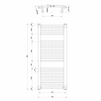 Aqualine ORBIT otopné těleso s bočním připojením 450x960 mm, bílá ILO94T