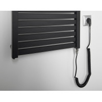 Aqualine TONDI-E elektrické otopné těleso rovné 450x1330 mm, 500 W, černá mat DE476T