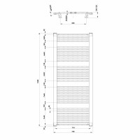 Aqualine ORBIT otopné těleso s bočním připojením 750x1680 mm, bílá ILO67T