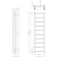 Sapho METRO LIGHT otopné těleso 300x1140 mm, černá mat IR444TB