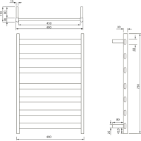 Sapho ELIAS elektrický sušák ručníků 490x730x110 mm, 105 W, černá mat EB550