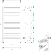 Sapho METRO otopné těleso 450x890 mm, černá mat IR400TB