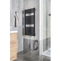Aqualine TONDI-E elektrické otopné těleso rovné 450x970 mm, 300 W, černá mat DE456T