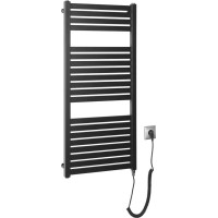 Aqualine TONDI-E elektrické otopné těleso rovné 450x970 mm, 300 W, černá mat DE456T