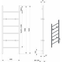 Sapho BARBO elektrický sušák ručníků, hranatý, 600x1600mm, 160 W, černá mat BB906