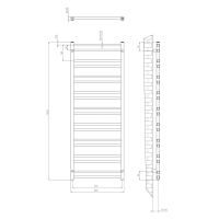 Sapho METRO DOS otopné těleso 550x1430 mm, černá mat IR430TB