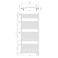 Aqualine ORBIT-E elektrické otopné těleso oblé 600x1320 mm, 600 W, bílá ILEO36T