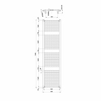 Aqualine ORBIT otopné těleso s bočním připojením 600x1850 mm, bílá ILO86T