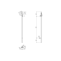 Sapho PASADOR elektrický sušák ručníků, kulatý, 150x1500 mm, 30 W, nerez lesk ER175V