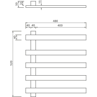 Sapho ELCOR elektrický sušák ručníků 480x520x50 mm, 63 W, bílá mat EB520