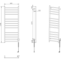 Sapho REDONDO elektrický sušák ručníků, kulatý, 600x1500 mm, 130 W, nerez lesk ER250V
