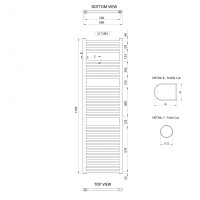 Aqualine ALYA otopné těleso rovné 600x1703mm, chrom LLR106
