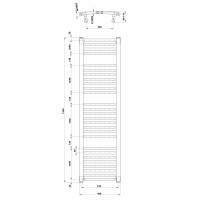 Aqualine ORBIT otopné těleso s bočním připojením 450x1320 mm, bílá ILO34T