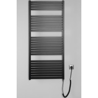 Aqualine TONDI-E elektrické otopné těleso rovné 600x1330 mm, 600 W, černá mat DE486T