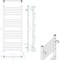 Sapho METRO otopné těleso 500x1200 mm, černá mat IR410TB