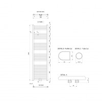 Aqualine ALYA otopné těleso rovné 500x1600mm, středové připojení, chrom LLS304