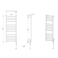 Sapho ESKINADO elektrický sušák ručníků, hranatý, 600x1500 mm, 130 W, nerez lesk ER450V