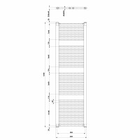 Aqualine DIRECT otopné těleso s bočním připojením 600x1850 mm, bílá ILR86T