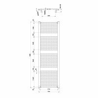 Aqualine ORBIT otopné těleso s bočním připojením 750x1850 mm, bílá ILO87T