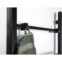 Sapho BARBO elektrický sušák ručníků, hranatý, 600x1600mm, 160 W, černá mat BB906