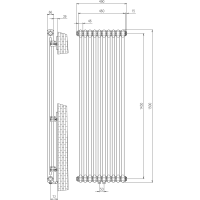 Sapho FEDE otopné těleso 1500x490 mm, 10 seg., černá mat IR193