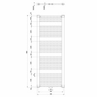 Aqualine DIRECT otopné těleso se středovým připojením, 600x1680 mm, bílá ELM66T