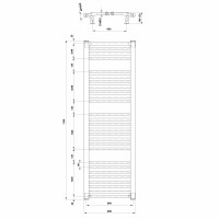 Aqualine ORBIT otopné těleso s bočním připojením 600x1320 mm, bílá ILO36T