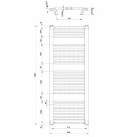 Aqualine ORBIT otopné těleso s bočním připojením 750x1320 mm, bílá ILO37T