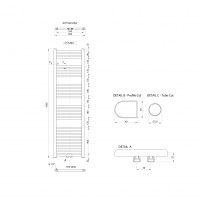 Aqualine ALYA otopné těleso rovné 600x1600mm, středové připojení, chrom LLS305