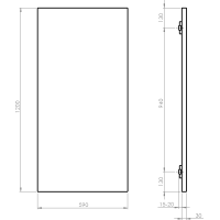 Sapho ENIS koupelnový sálavý topný panel 600W, IP44, 590x1200 mm, černá mat RH600B