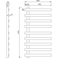 Sapho ELCOR elektrický sušák ručníků 480x920x50 mm, 128 W, bílá mat EB450