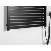 Aqualine TONDI-E elektrické otopné těleso rovné 600x970 mm, 400 W, černá mat DE466T