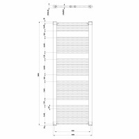 Aqualine DIRECT otopné těleso s bočním připojením 600x1680 mm, bílá ILR66T