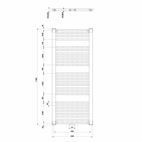 Aqualine DIRECT otopné těleso se středovým připojením 600x1320 mm, bílá ELM36T