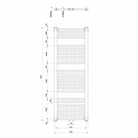 Aqualine DIRECT otopné těleso se středovým připojením, 450x1320 mm, bílá ELM34T