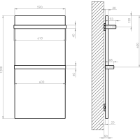 Sapho ENIS koupelnový sálavý topný panel 600W, IP44, 590x1200 mm, černá mat RH600B