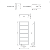 Sapho DENALI otopné těleso 550x1336 mm, antracit DN613A