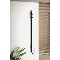 Sapho PASADOR elektrický sušák ručníků, kulatý, 150x1500 mm, 30 W, černá mat ER175BV
